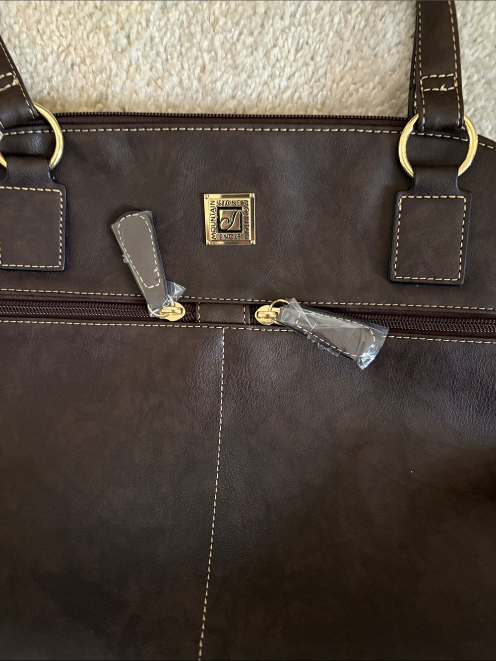 NWT brown Stone Mountain leather handbag - Picture 4 of 13